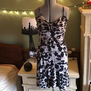 Black and white tan dress
